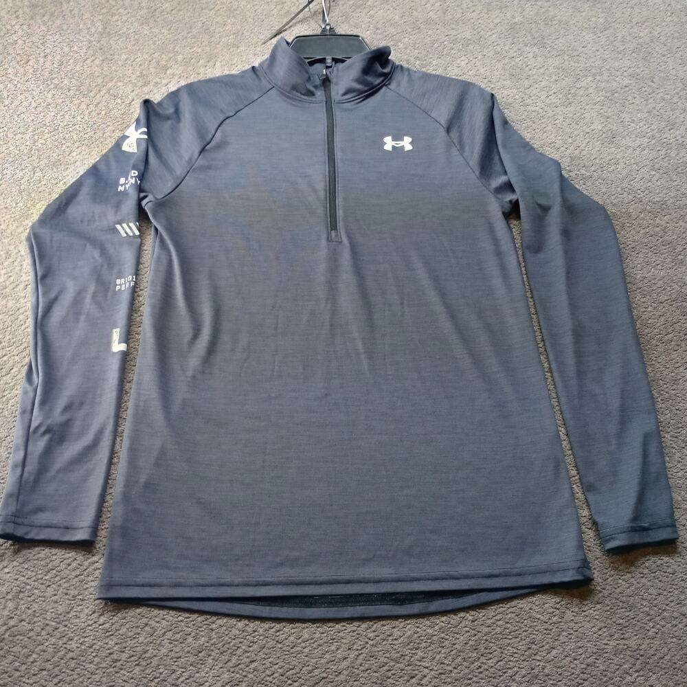 Under Armour HeatGear Boys YXL 1/4 Zip Pullover Gray Long Sleeve Athletic Top